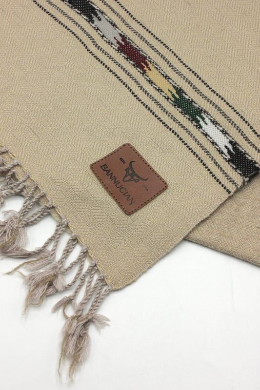 Premium Quality light brown-beige stripped design muffler