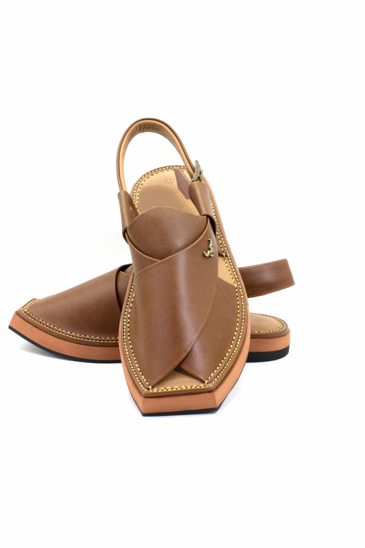 Luxury Mustard Peshawari Authentic Kaptaan Chappal by Rennuce