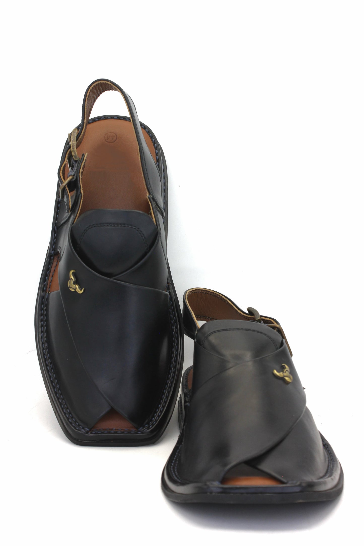 Luxury Black Coloured Authentic Peshawari Chappal by Rennuce
