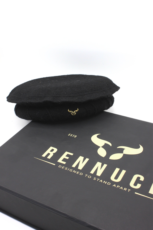 Luxury Hand Made Pure Woolen Black Authentic Chitrali Pakol Cap by Rennuce