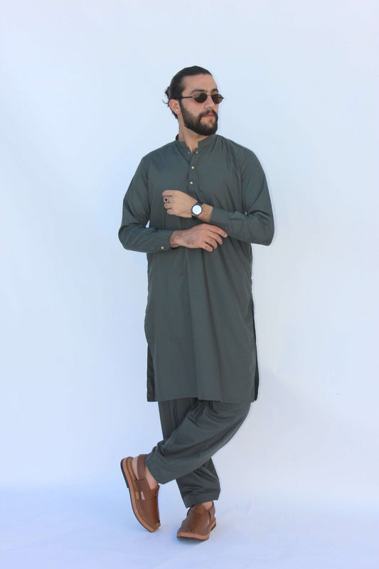 Premium Quality Eclipse Green Kurta Shalwar by Rennuce