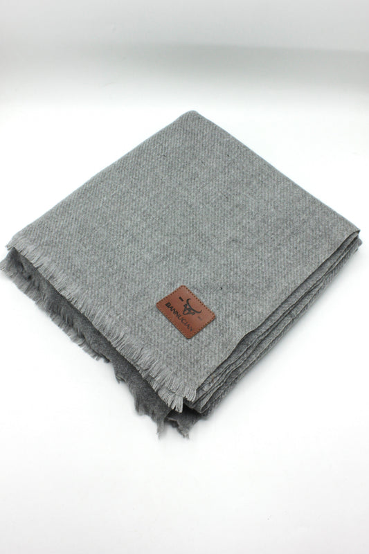 Premium Quality Extremely Soft Gray Color Pashmina Cashmere Shawl for Men