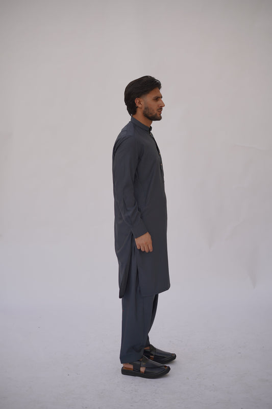Premium Quality Navy Luxe Kurta Shalwar by Rennuce
