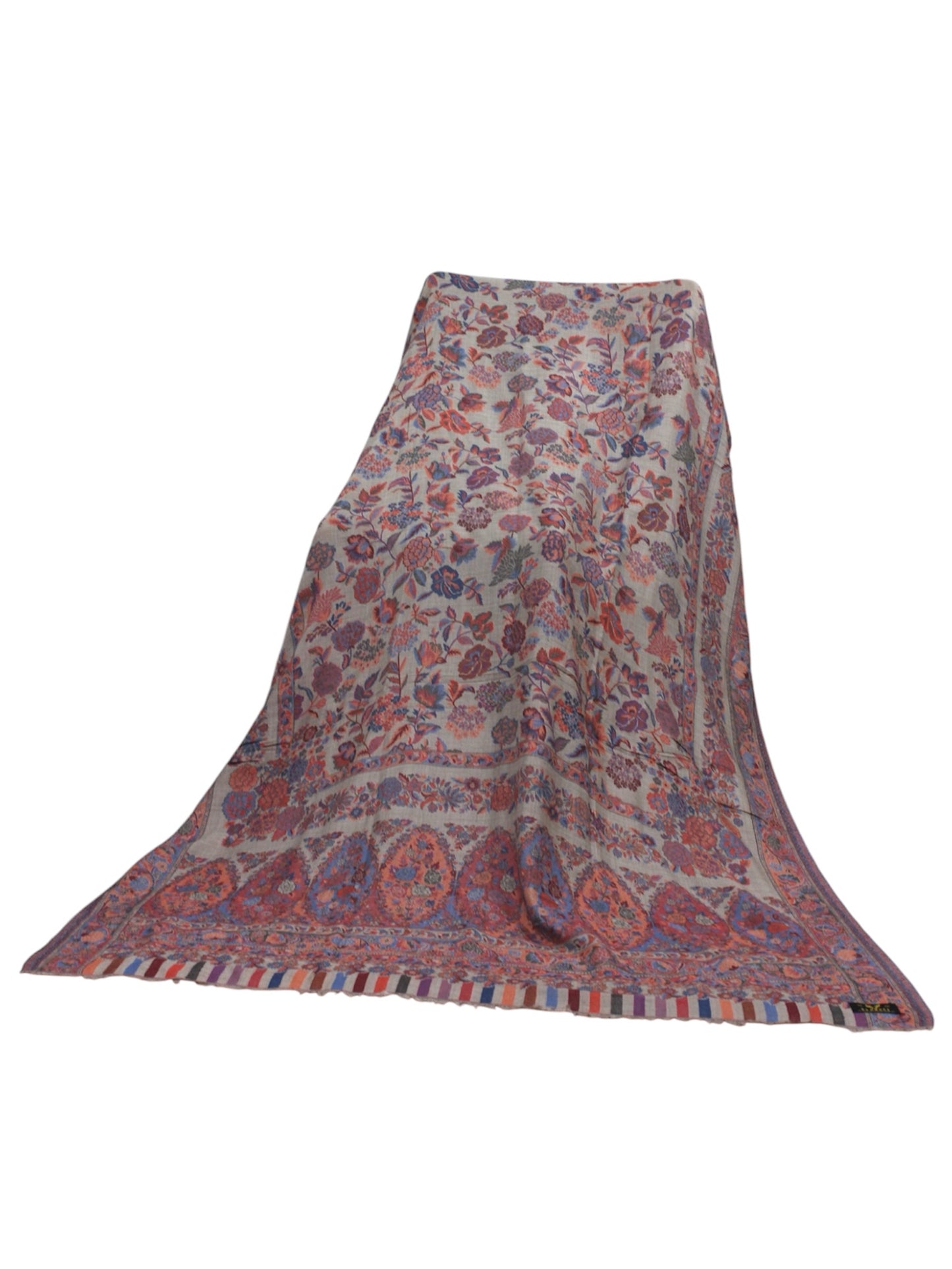 Premium Quality Pink Multi Color Woven Pashmina Cashmere Shawl by Rennuce