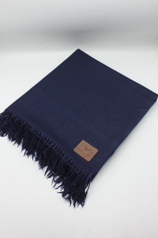 High Quality Single Fiber Pure Wool Navy Blue Plain Shawl