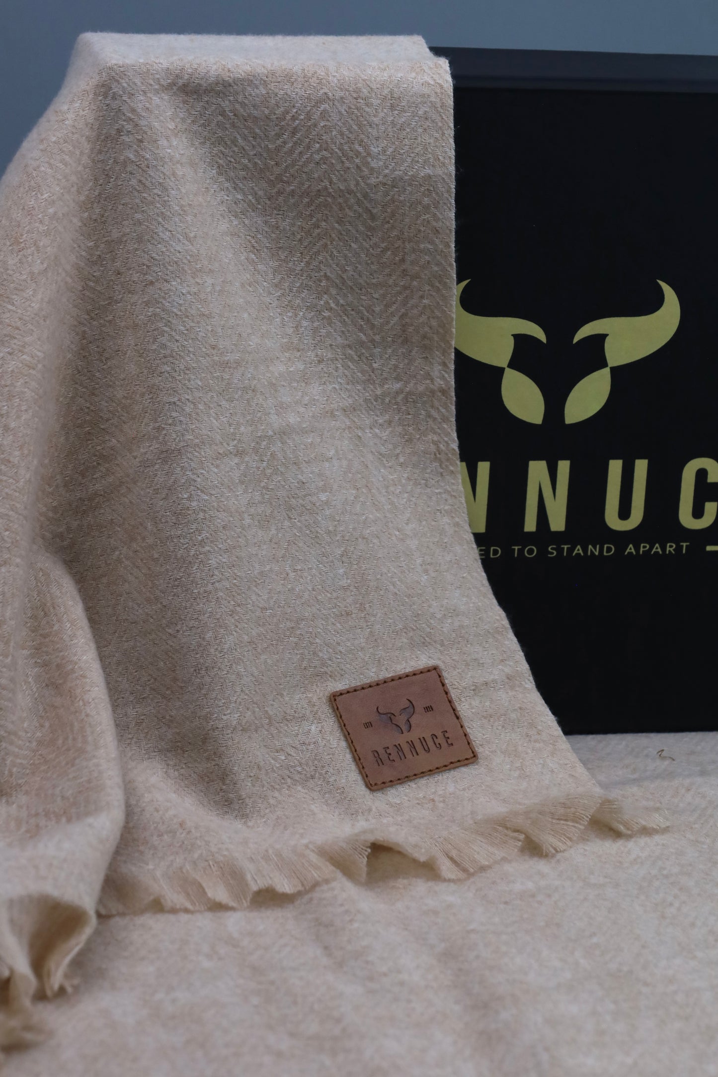 Premium Quality Extremely Soft Light Brown pure woolen Shawl by Rennuce
