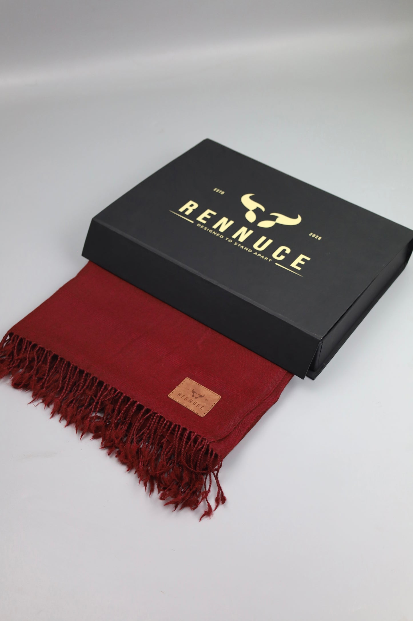 Premium Quality Single Fiber Plain Meroon Pure Woolen Shawl by Rennuce
