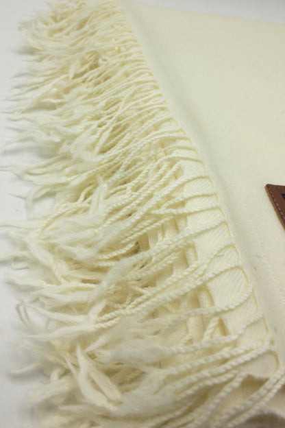Supreme Quality PLain Off White Pure Woolen Shawl