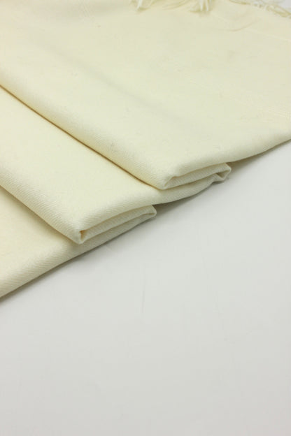 Premium Quality Plain Double Fiber Off White Pure Woolen Shawl