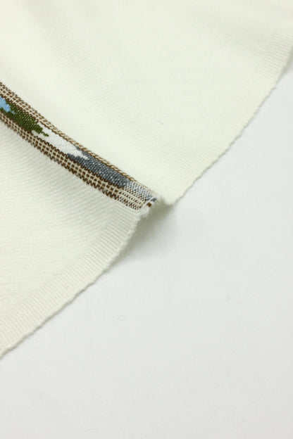 Premium Quality Double Fiber Off White Multi Color Striped Pure Woolen Shawl