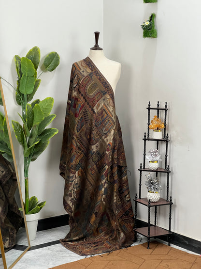 Premium Quality Moon Light Multi Color Woven Authentic Pashmina Cashmere Shawl by Rennuce
