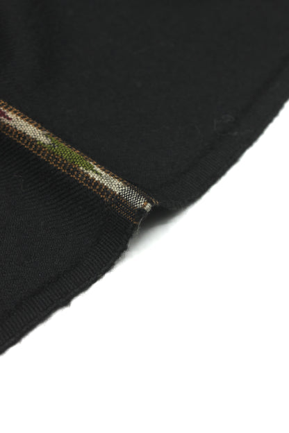 Premium Quality Double Fiber Black striped Pure Woolen Shawl