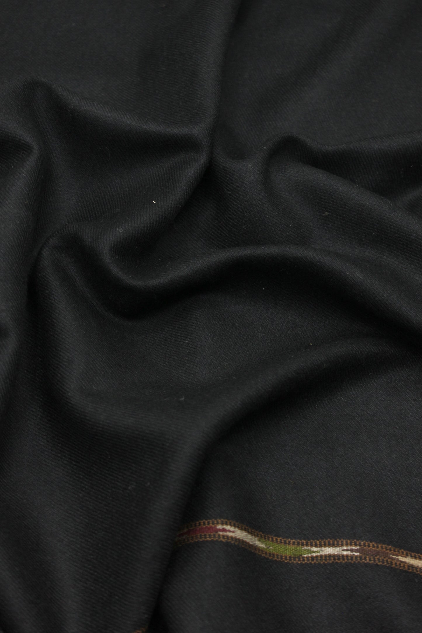 Premium Quality Double Fiber Black striped Pure Woolen Shawl