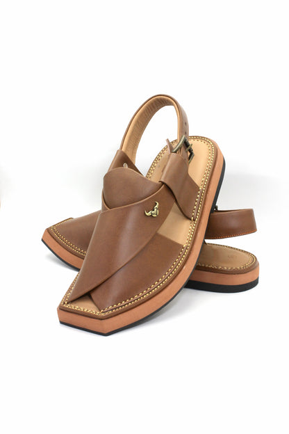 Luxury Mustard Peshawari Authentic Kaptaan Chappal by Rennuce