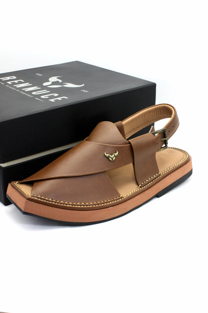 Luxury Mustard Peshawari Authentic Kaptaan Chappal by Rennuce