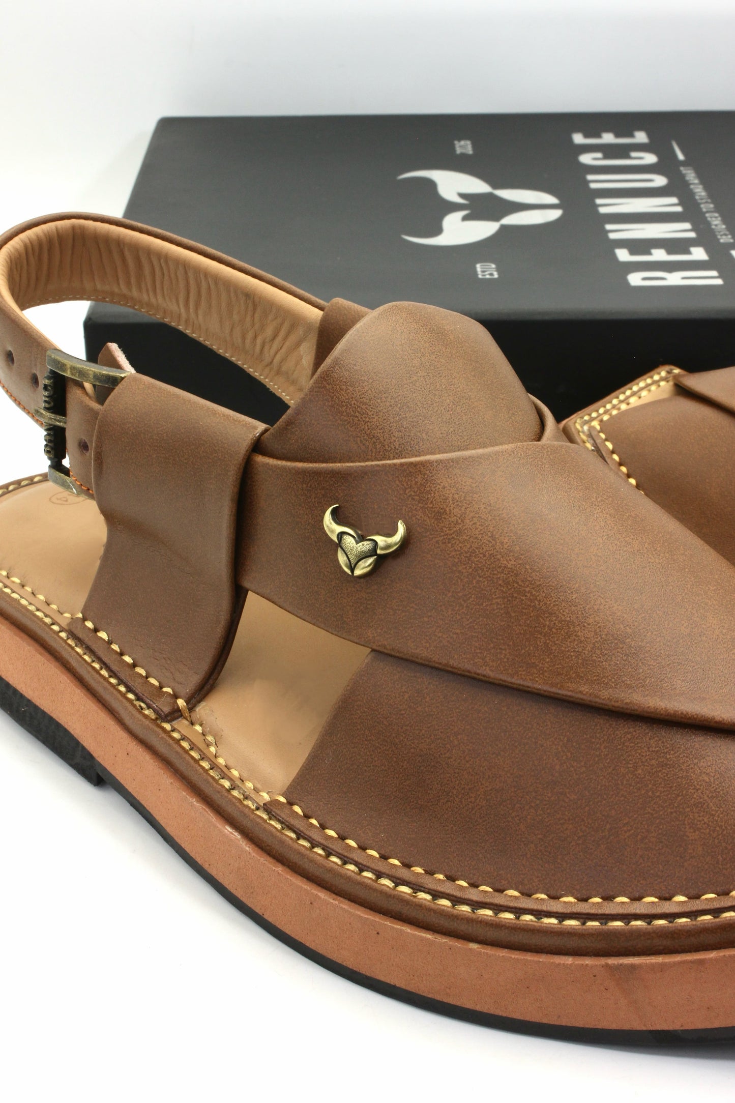 Luxury Mustard Peshawari Authentic Kaptaan Chappal by Rennuce