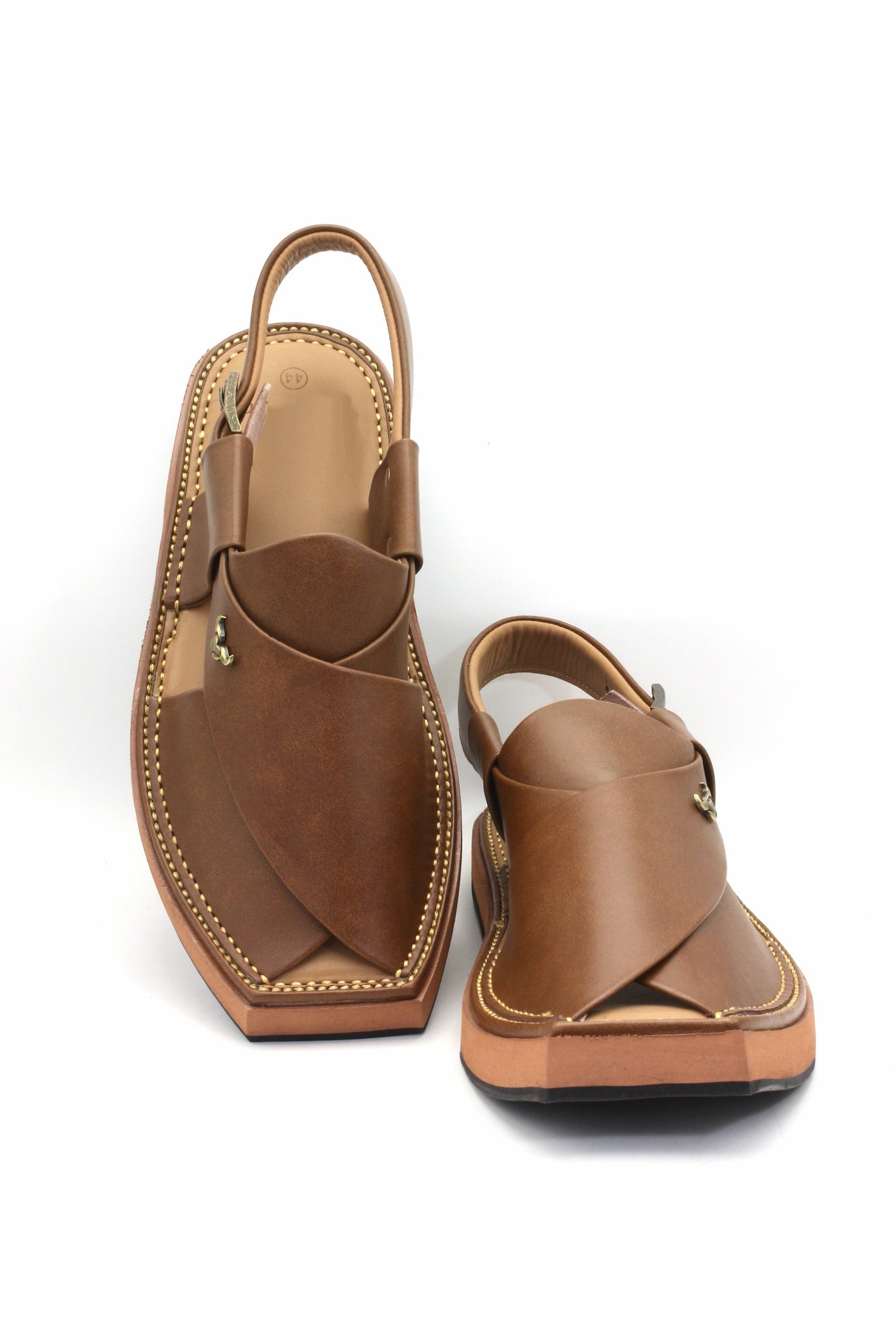 Luxury Mustard Peshawari Authentic Kaptaan Chappal by Rennuce