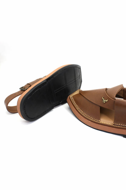 Luxury Mustard Peshawari Authentic Kaptaan Chappal by Rennuce