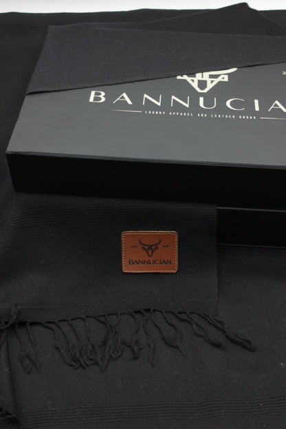 Premium Quality Plain Black Pure Woolen Shawl