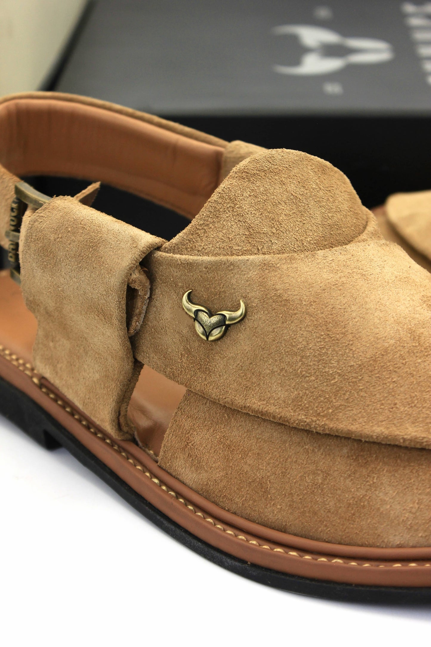 Luxury Beige Suede Authentic Peshawari  Chappal by Rennuce