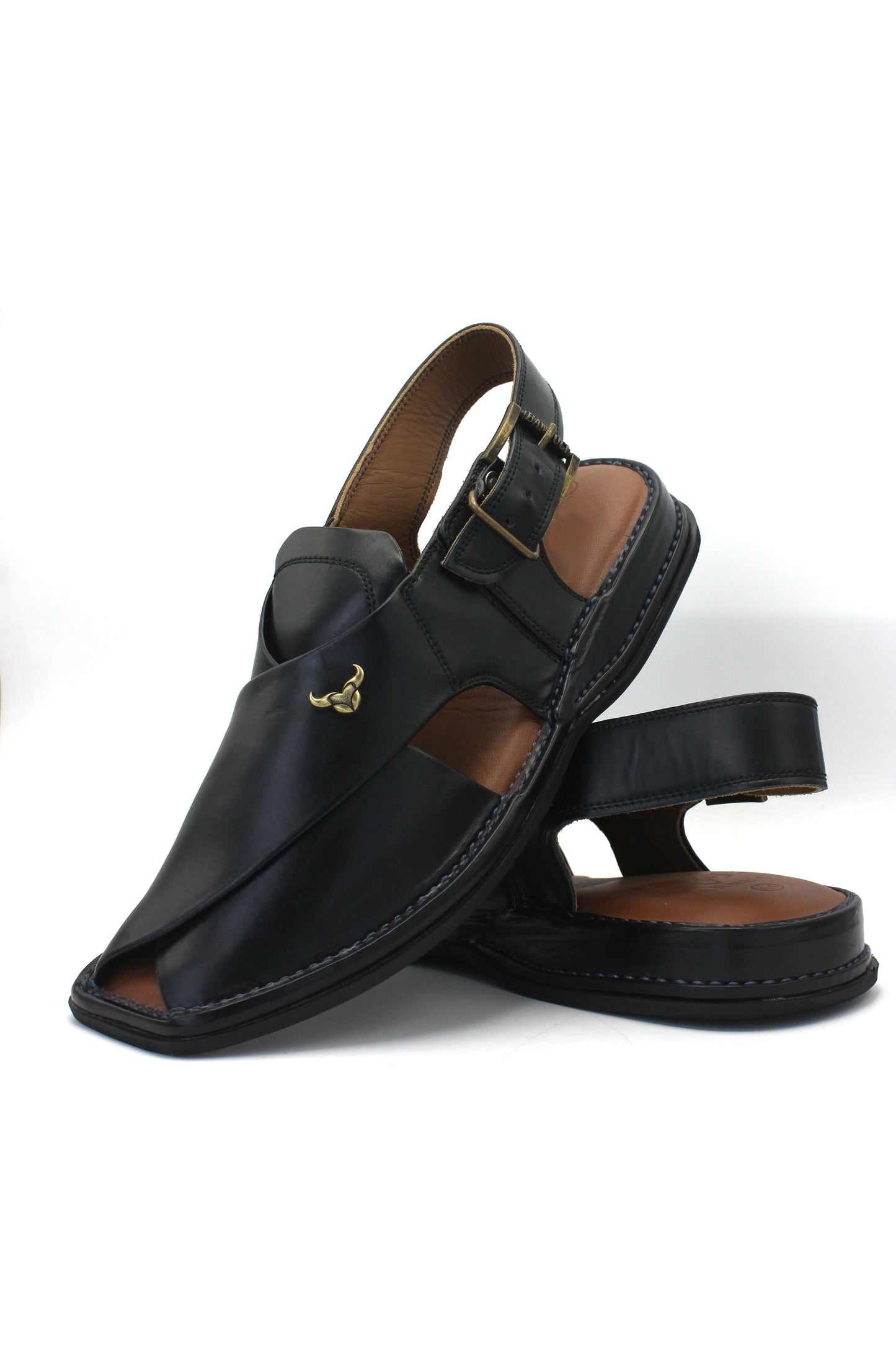 Luxury Black Coloured Authentic Peshawari Chappal by Rennuce