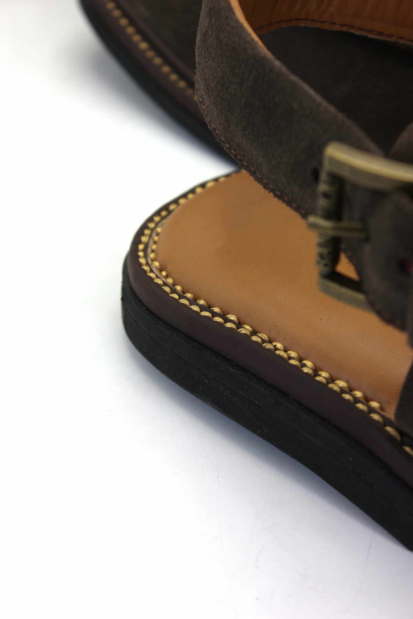 Luxury Dark Brown Suede Authentic Peshawari  Chappal by Rennuce
