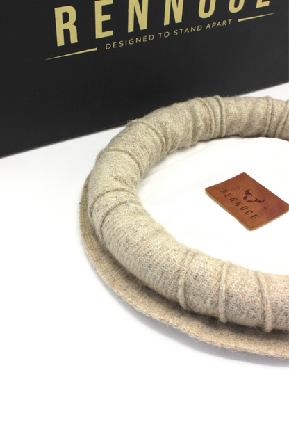 Luxury Hand Made Pure Woolen Beige Authentic Chitrali Pakol Cap by Rennuce