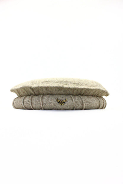Luxury Hand Made Pure Woolen Beige Authentic Chitrali Pakol Cap by Rennuce