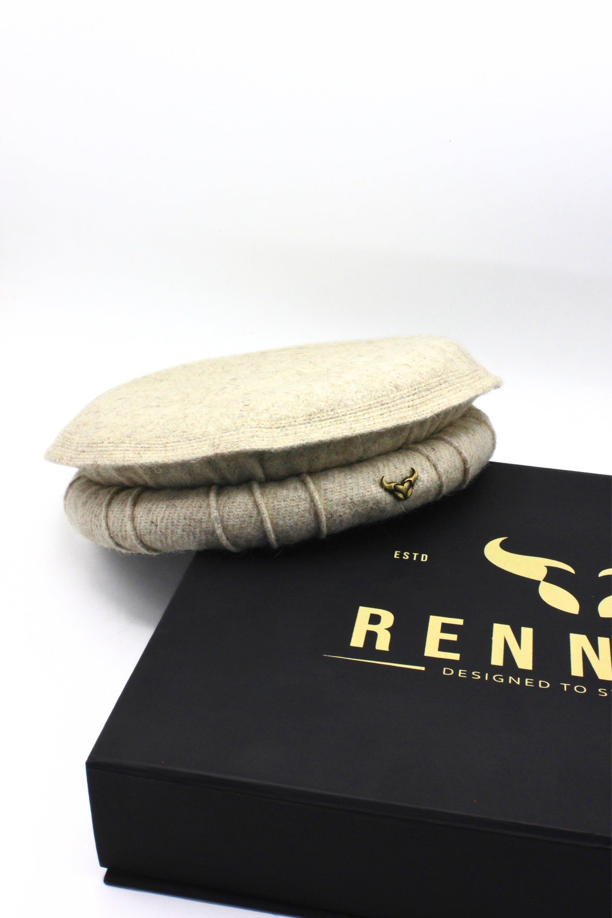 Luxury Hand Made Pure Woolen Beige Authentic Chitrali Pakol Cap by Rennuce
