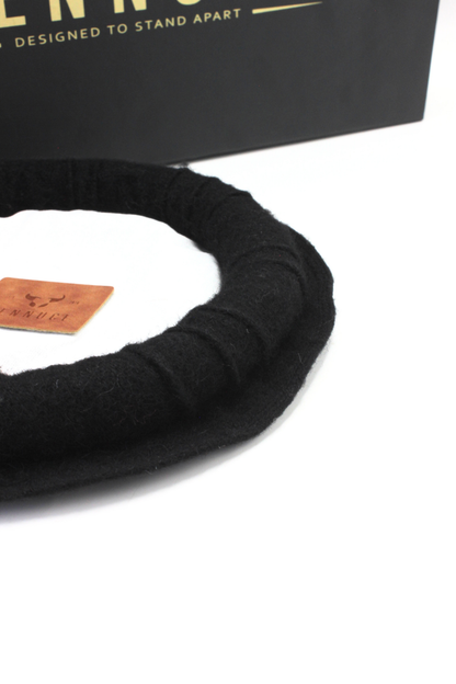 Luxury Hand Made Pure Woolen Black Authentic Chitrali Pakol Cap by Rennuce