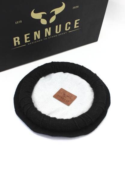 Luxury Hand Made Pure Woolen Black Authentic Chitrali Pakol Cap by Rennuce