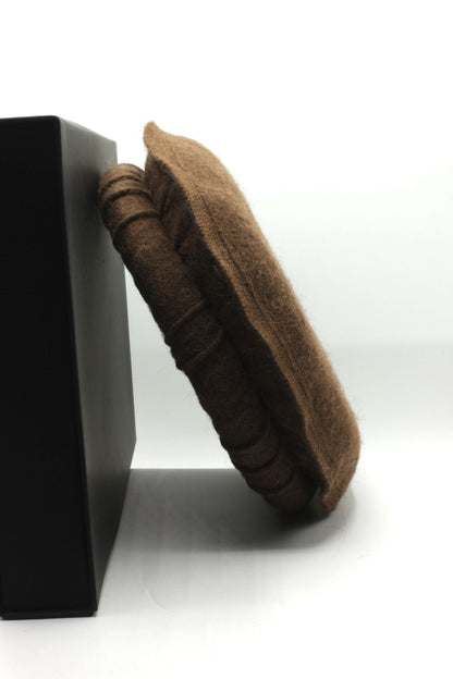 Luxury Hand Made Pure Woolen Chocolate Authentic Chitrali Pakol Cap By Rennuce
