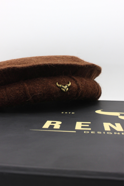 Luxury Hand Made Pure Woolen Chocolate Authentic Chitrali Pakol Cap By Rennuce