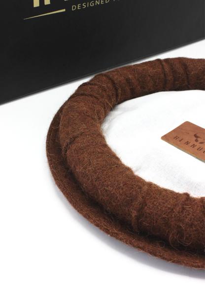 Luxury Hand Made Pure Woolen Chocolate Authentic Chitrali Pakol Cap By Rennuce