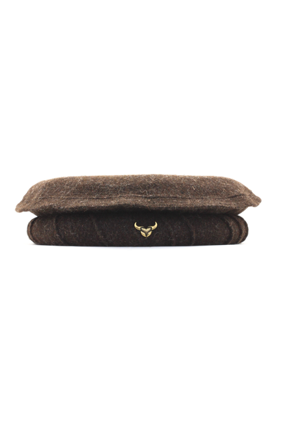 Luxury Hand Made Pure Woolen Dark Brown Authentic Chitrali Pakol Cap by Rennuce