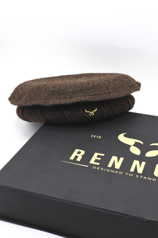 Luxury Hand Made Pure Woolen Dark Brown Authentic Chitrali Pakol Cap by Rennuce