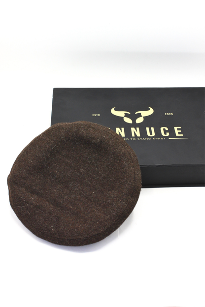 Luxury Hand Made Pure Woolen Dark Brown Authentic Chitrali Pakol Cap by Rennuce