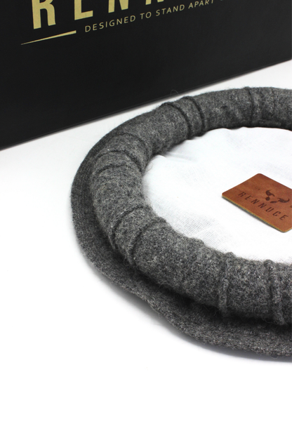 Luxury Hand Made Pure Woolen Gray Authentic Chitrali Pakol Cap by Rennuce