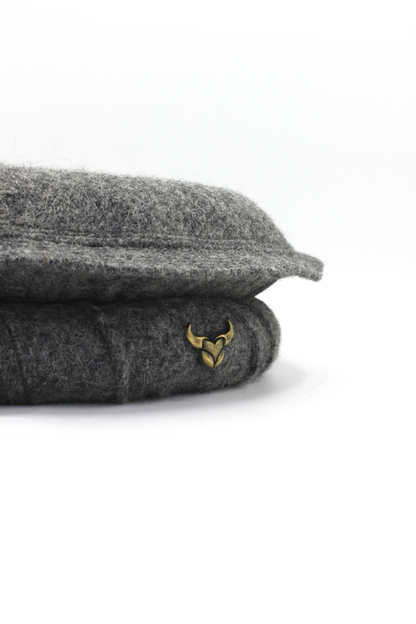 Luxury Hand Made Pure Woolen Gray Authentic Chitrali Pakol Cap by Rennuce