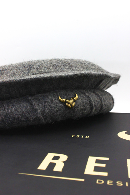 Luxury Hand Made Pure Woolen Gray Authentic Chitrali Pakol Cap by Rennuce