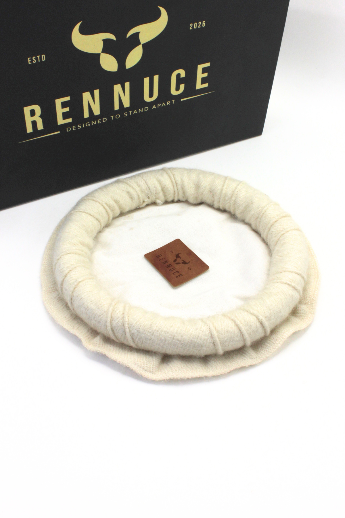 Luxury Hand Made Pure Woolen Off White Authentic Chitrali Pakol Cap by Rennuce