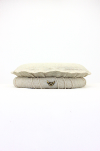Luxury Hand Made Pure Woolen Off White Authentic Chitrali Pakol Cap by Rennuce