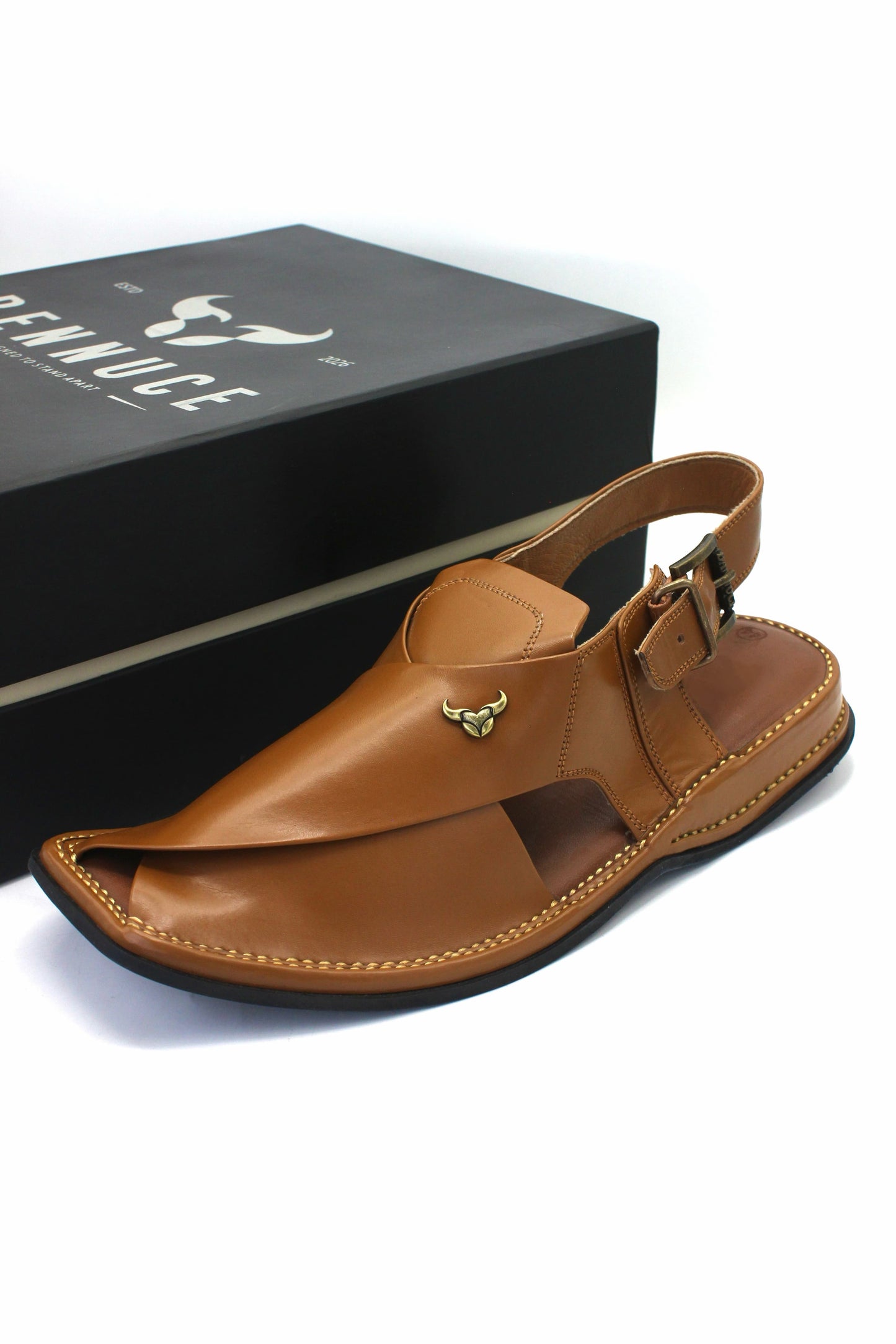Luxury Tan Coloured Authentic Peshawari Chappal by Rennuce