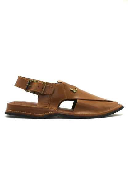 Luxury Tan Coloured Authentic Peshawari Chappal by Rennuce