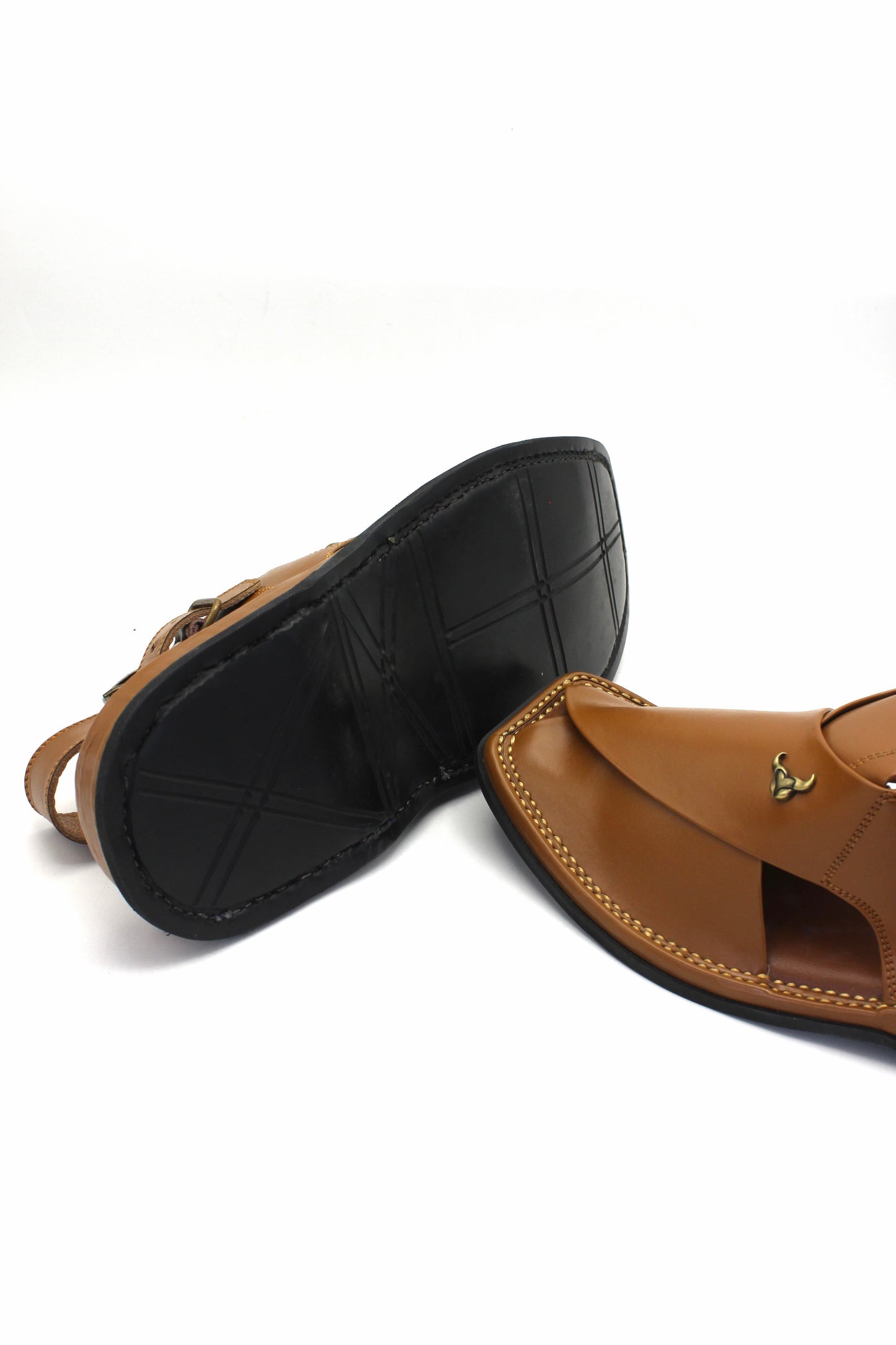 Luxury Tan Coloured Authentic Peshawari Chappal by Rennuce