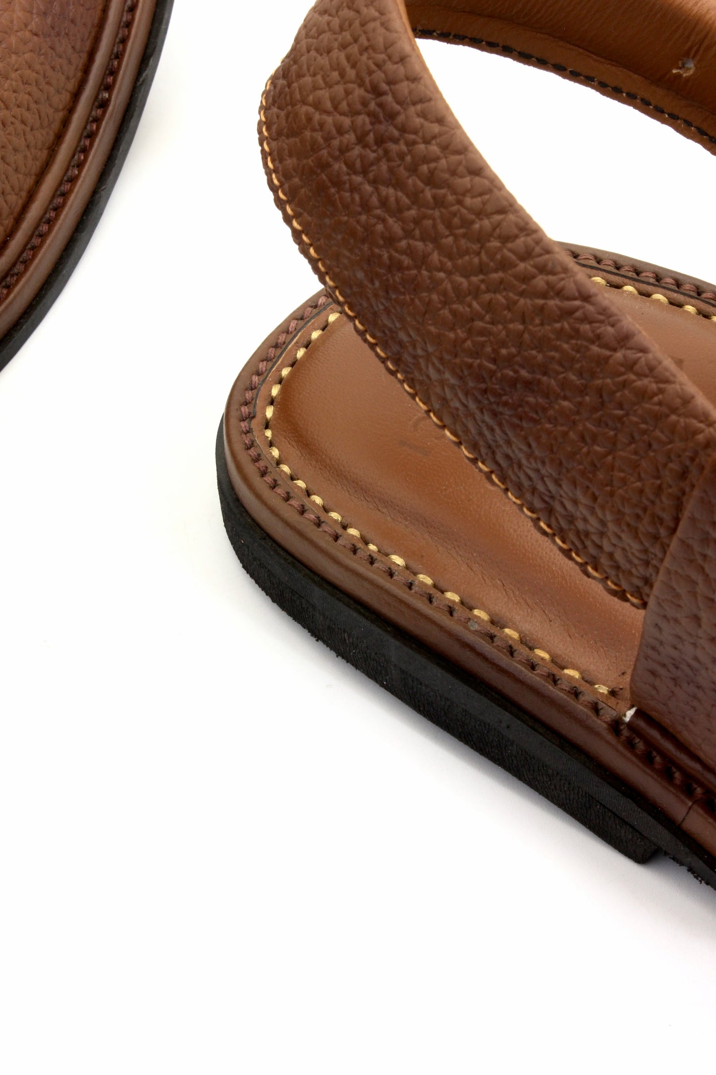 Luxury Traditional Brown Granular Authentic Peshawari Chappal by Rennuce