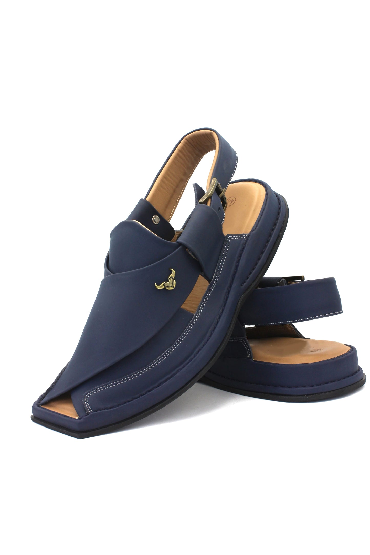 Luxury Zalmi Blue Authentic Peshawari Chappal by Rennuce