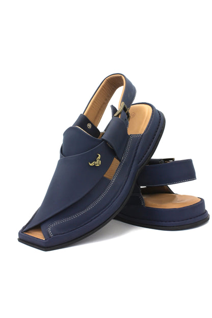 Luxury Zalmi Blue Authentic Peshawari Chappal by Rennuce