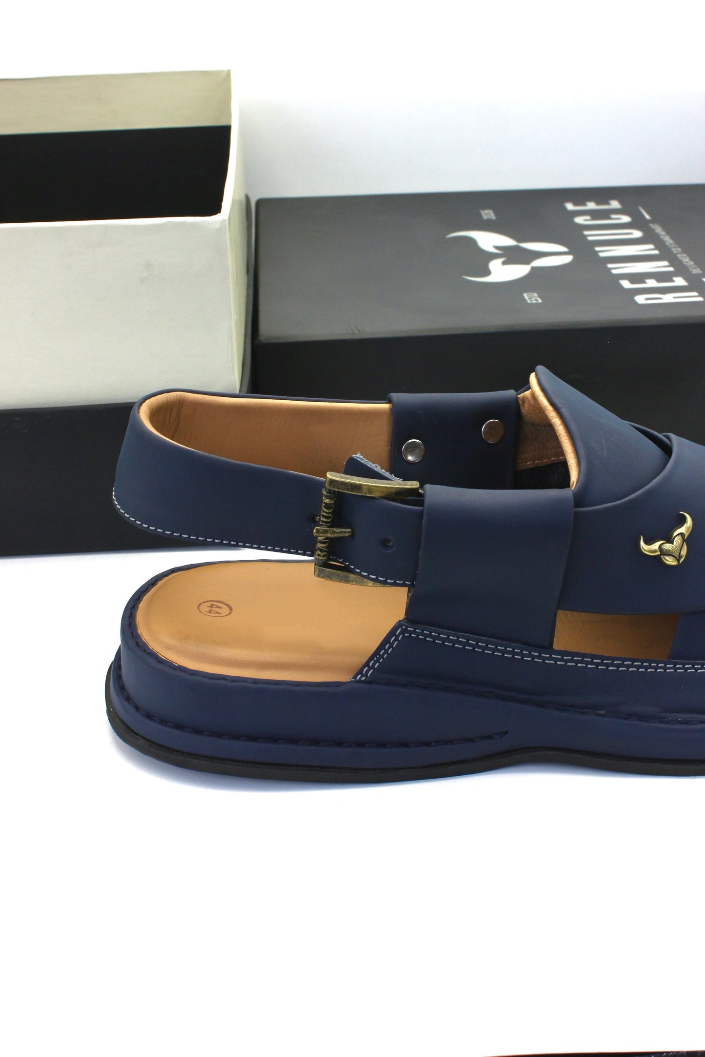 Luxury Zalmi Blue Authentic Peshawari Chappal by Rennuce