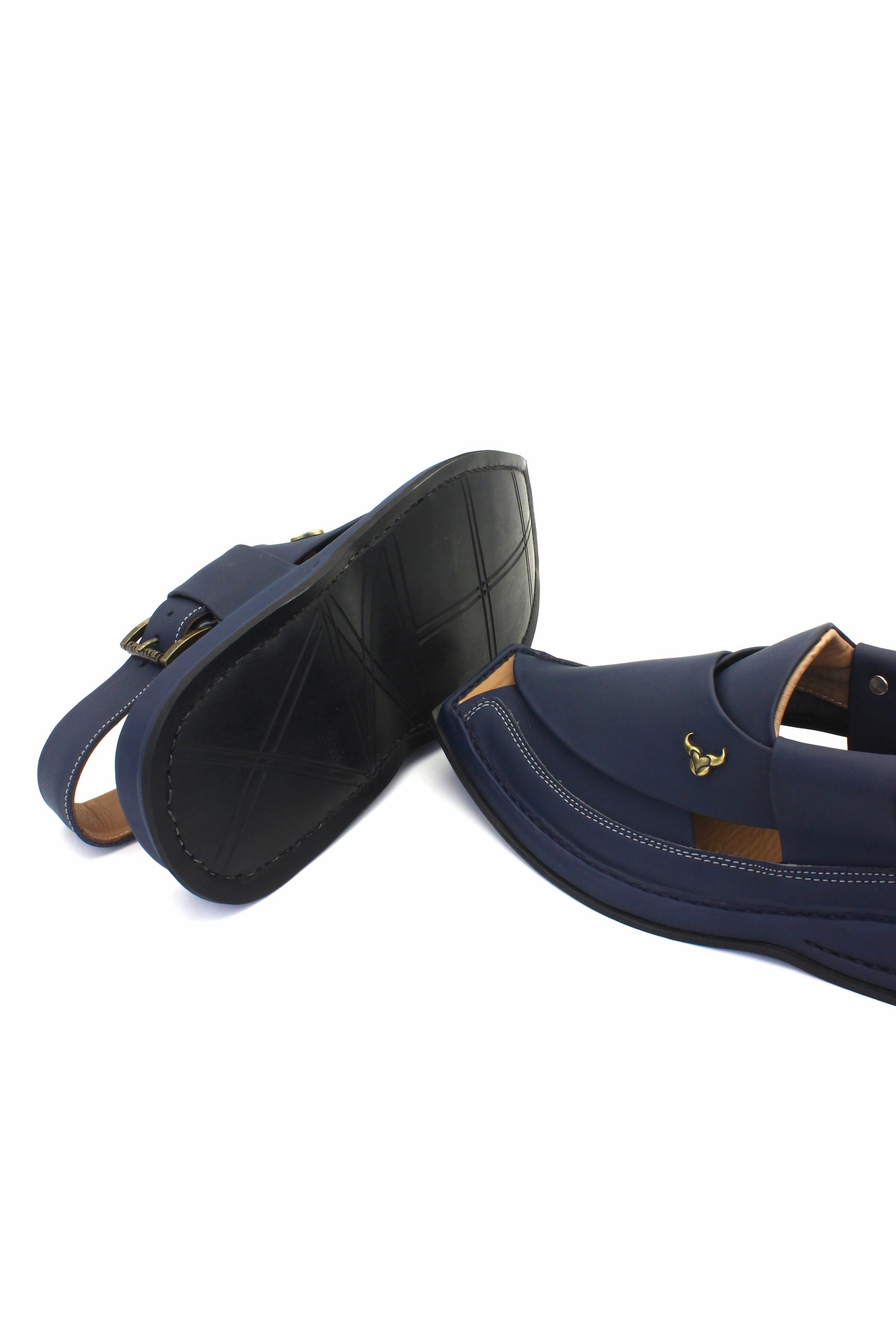 Luxury Zalmi Blue Authentic Peshawari Chappal by Rennuce